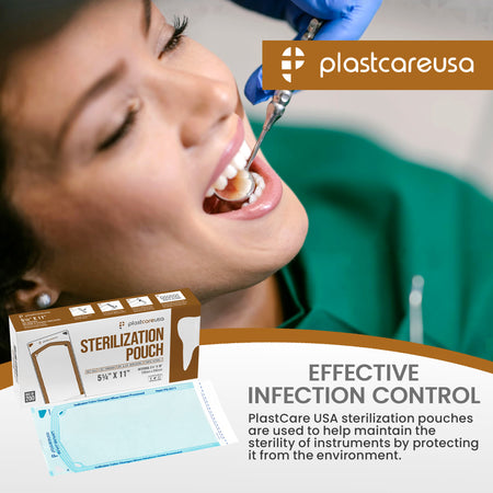 200 Self-Sealing Sterilization Pouches 5.25x10 - PlastCare USA - in use | DoctorSupplies.com