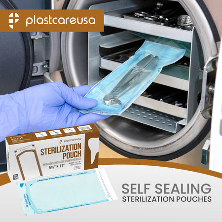 200 Self-Sealing Sterilization Pouches 5.25x10 - PlastCare USA - view 8 | DoctorSupplies.com
