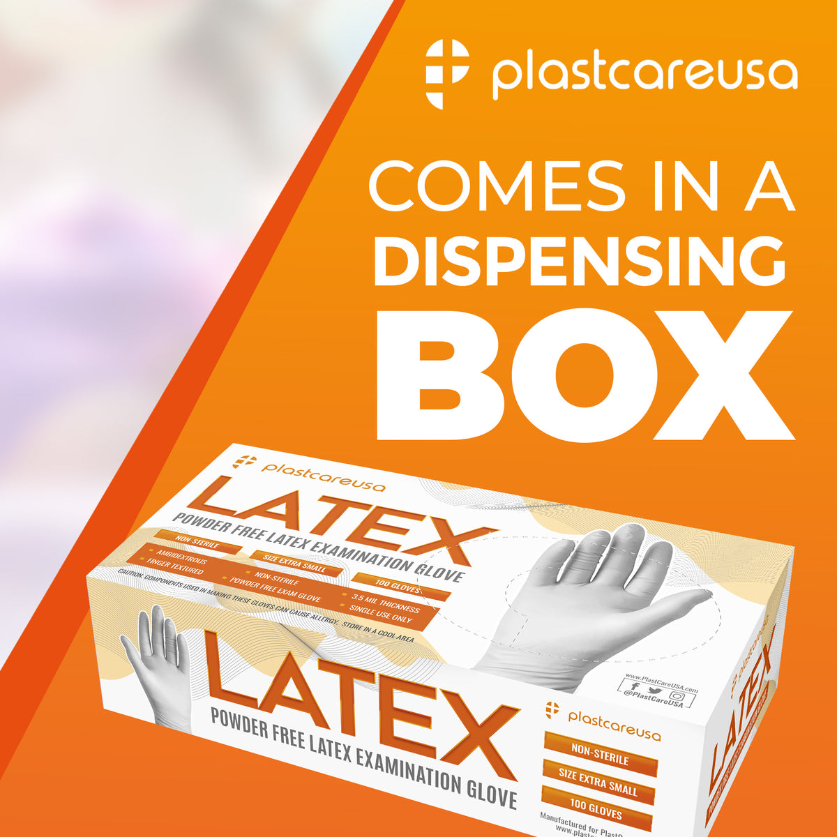 PlastCare USA White Latex Gloves Medium 1000ct Bulk Case - packaging | DoctorSupplies.com