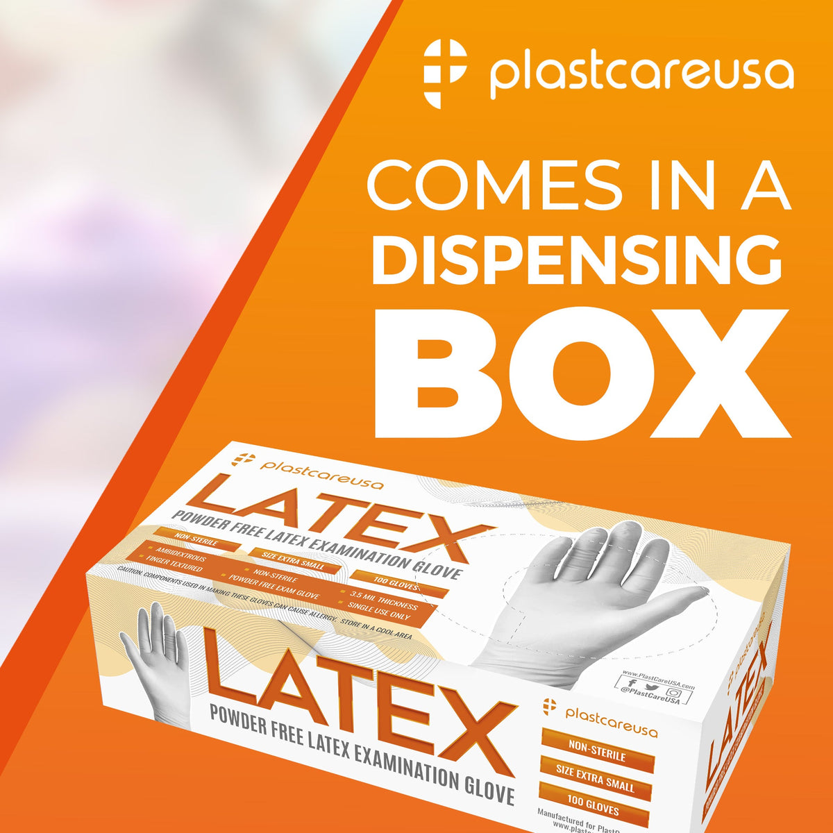 PlastCare USA Latex Gloves XS White Powder-Free 1000/Case - packaging | DoctorSupplies.com