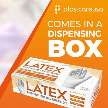 PlastCare USA Latex Gloves XS White Powder-Free 1000/Case - packaging | DoctorSupplies.com