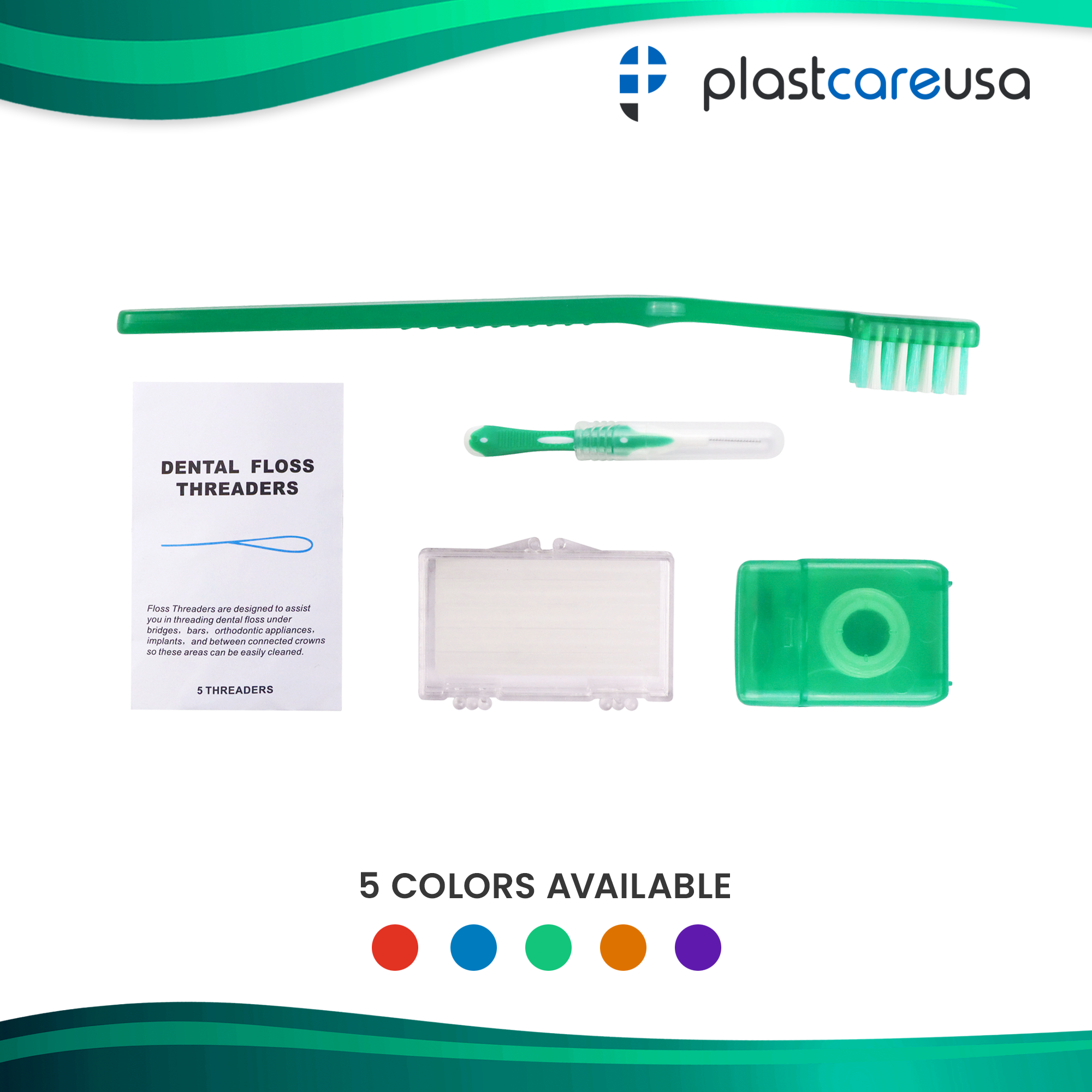Orthodontic Patient Care Kits, 5-Piece, Blue - 12 Pack - front view | DoctorSupplies.com