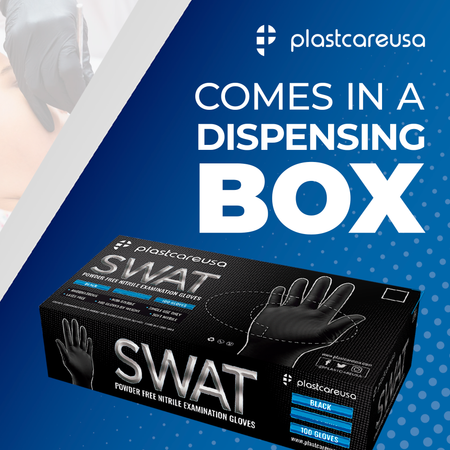 Large Black Nitrile Disposable Gloves - Box of 100, Powder-Free - in use | DoctorSupplies.com