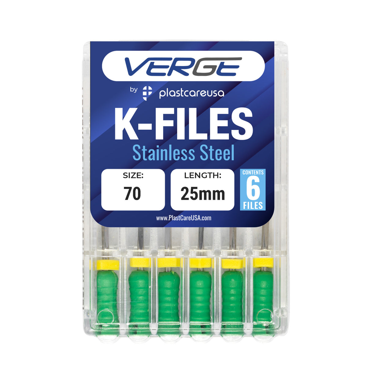 Size 70 25mm Endo K-Files Stainless Steel (Pack of 6) | DoctorSupplies.com