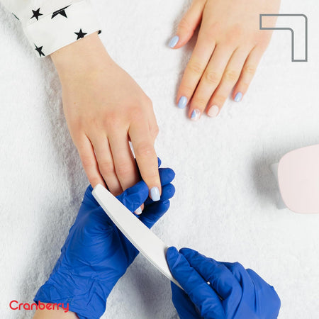 Cranberry Evolve 300 Nitrile Powder-Free Exam Gloves - Large - back view | DoctorSupplies.com