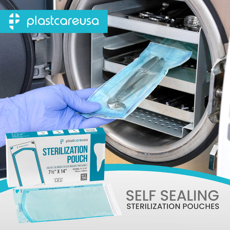 200 PlastCare USA 7.5x13 Self-Seal Sterilization Pouches Autoclave - view 8 | DoctorSupplies.com