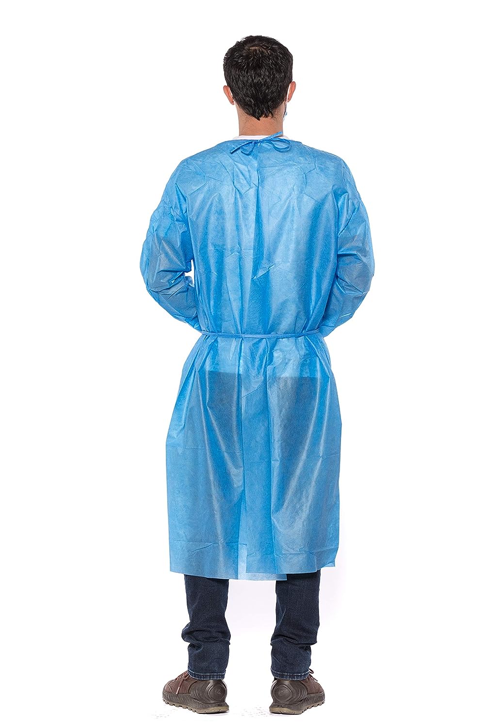 50 Blue Disposable Isolation Lab Gowns 30g with Knitt Cuffs for Medical Dental Hospital - view 8 | DoctorSupplies.com