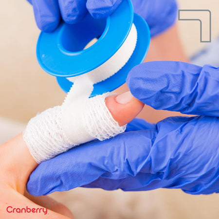 Cranberry Evolve 300 Nitrile Powder-Free Exam Gloves - Medium - side view | DoctorSupplies.com