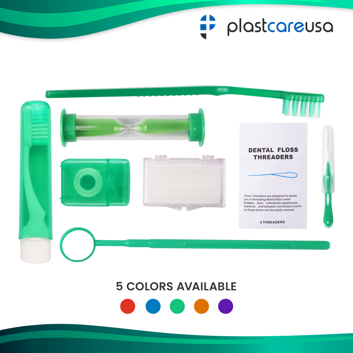 12-Pack Purple Orthodontic 8-Piece Patient Kits | Bulk Dental - side view | DoctorSupplies.com