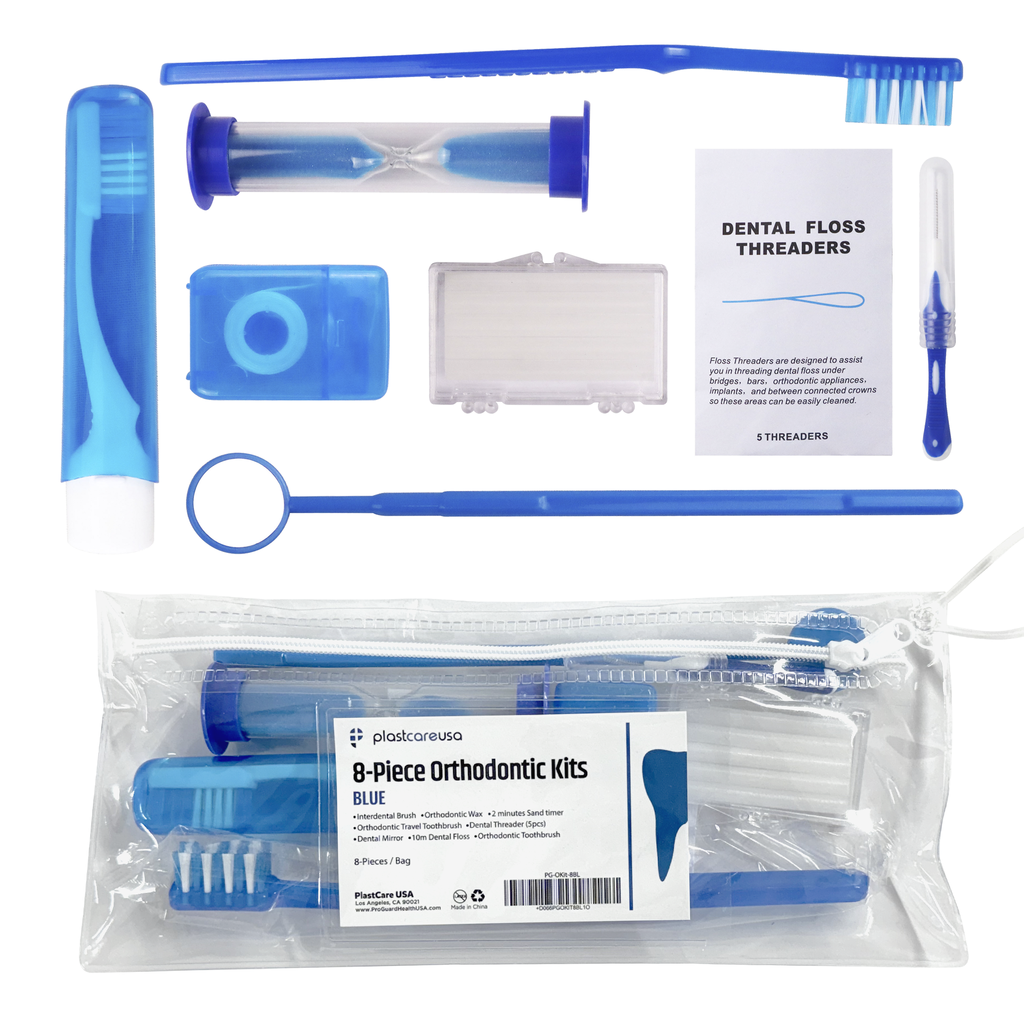 Blue Orthodontic 8-Piece Patient Kits | Bulk Pack of 12 | DoctorSupplies.com