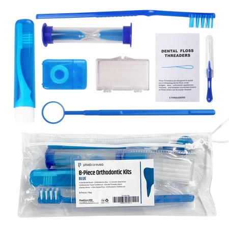 Blue Orthodontic 8-Piece Patient Kits | Bulk Pack of 12 | DoctorSupplies.com