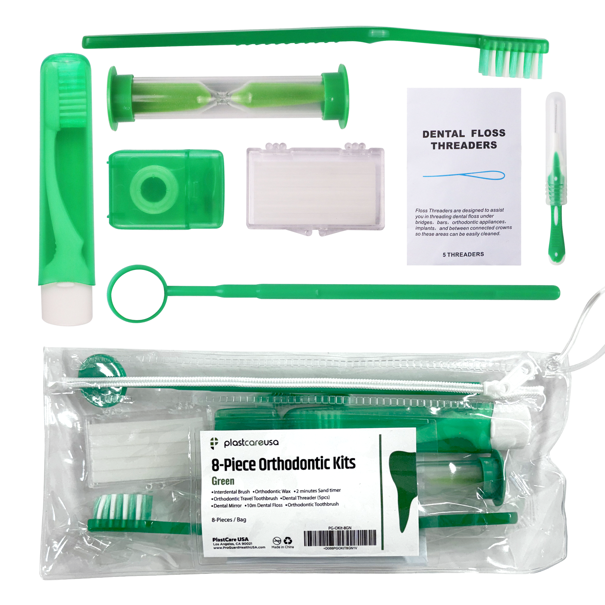 Green Orthodontic 8-Piece Patient Kits - 12 Pack Bulk Supply | DoctorSupplies.com