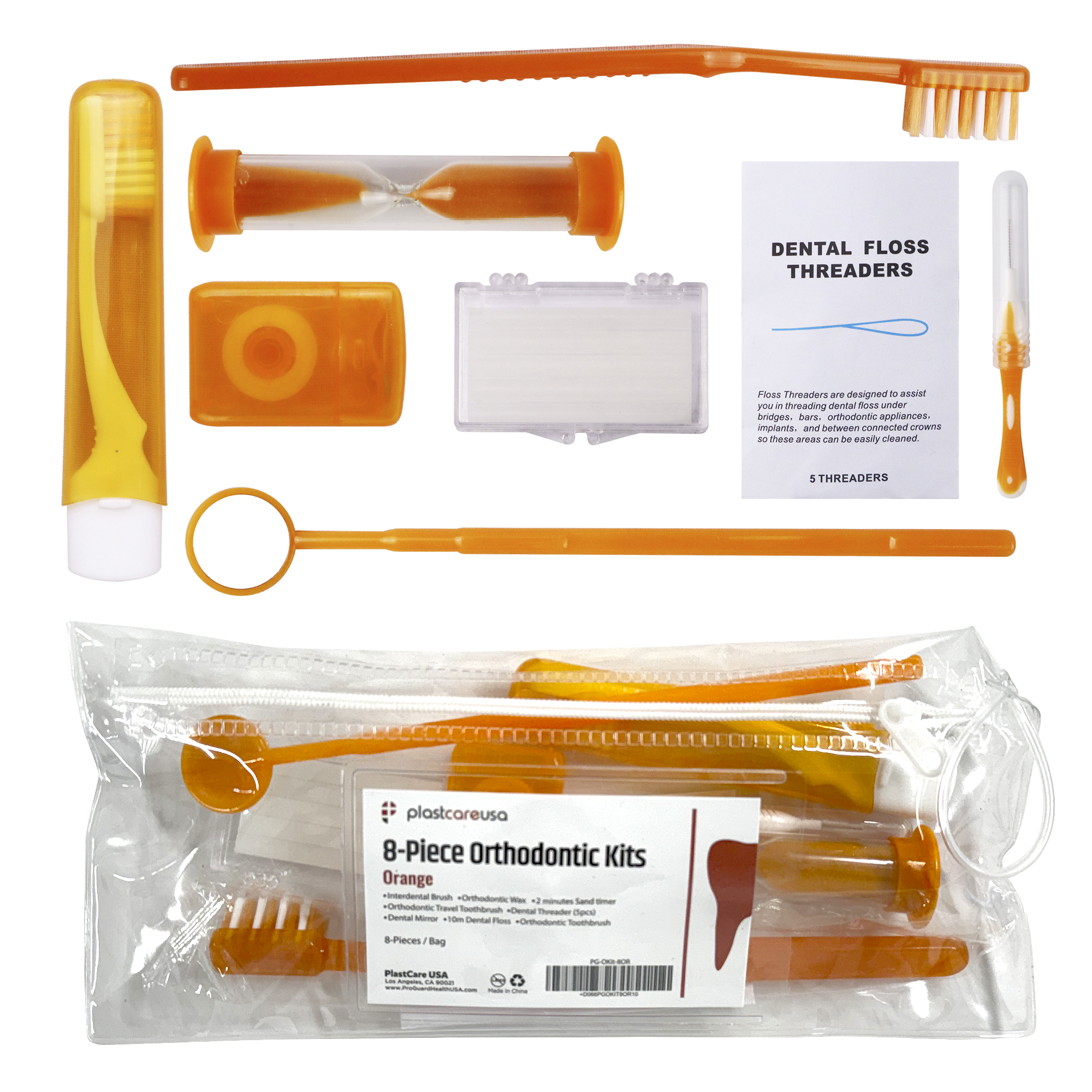 Orange Orthodontic Patient Kits 8-Piece (12 Pack) | DoctorSupplies.com