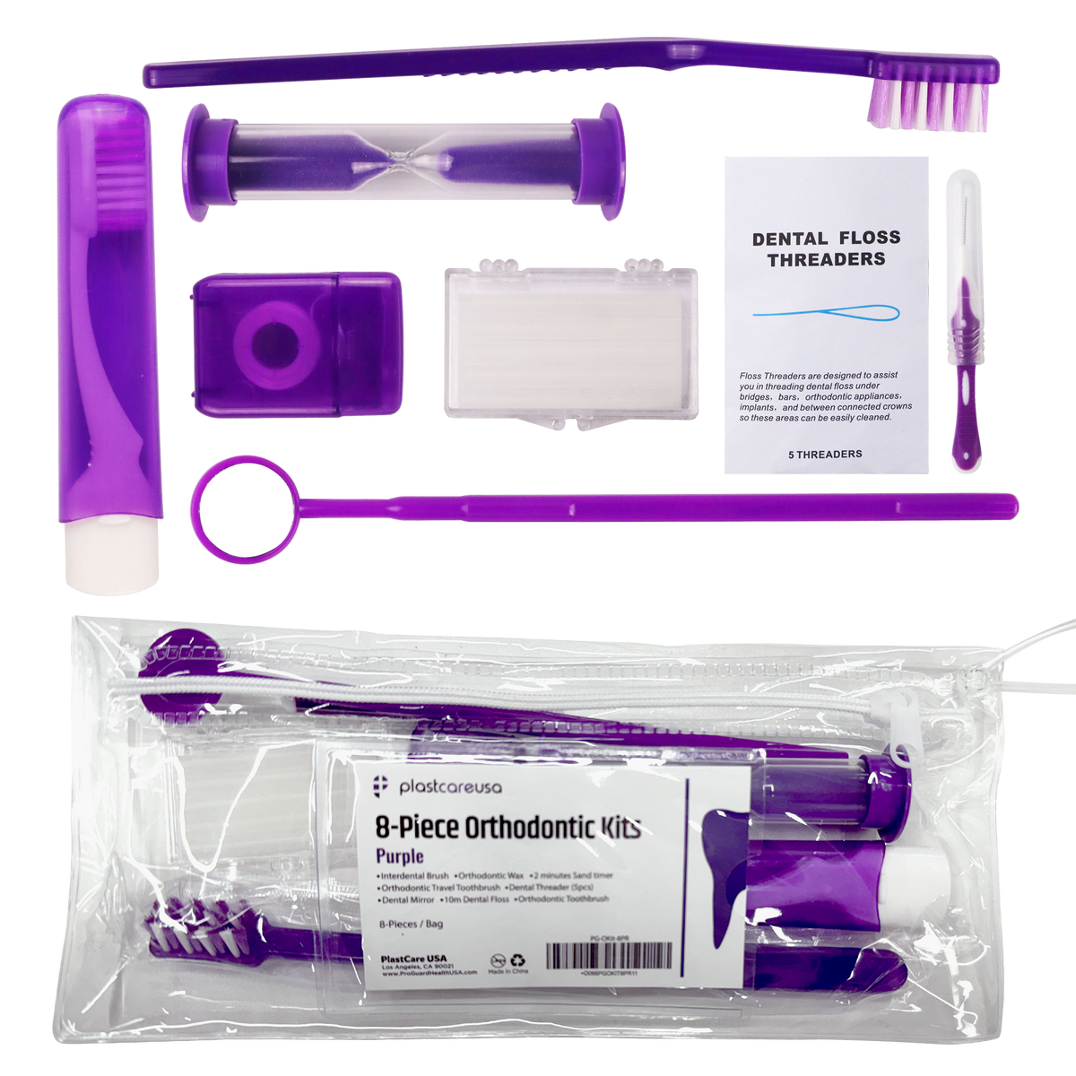 12-Pack Purple Orthodontic 8-Piece Patient Kits | Bulk Dental | DoctorSupplies.com