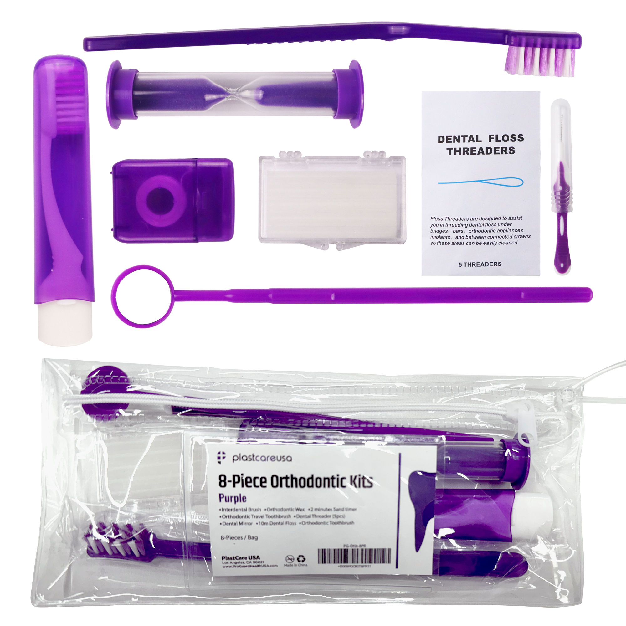 12-Pack Purple Orthodontic 8-Piece Patient Kits | Bulk Dental | DoctorSupplies.com