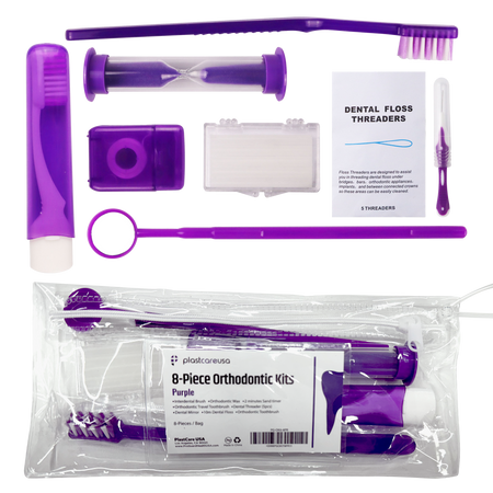 12-Pack Purple Orthodontic 8-Piece Patient Kits | Bulk Dental | DoctorSupplies.com