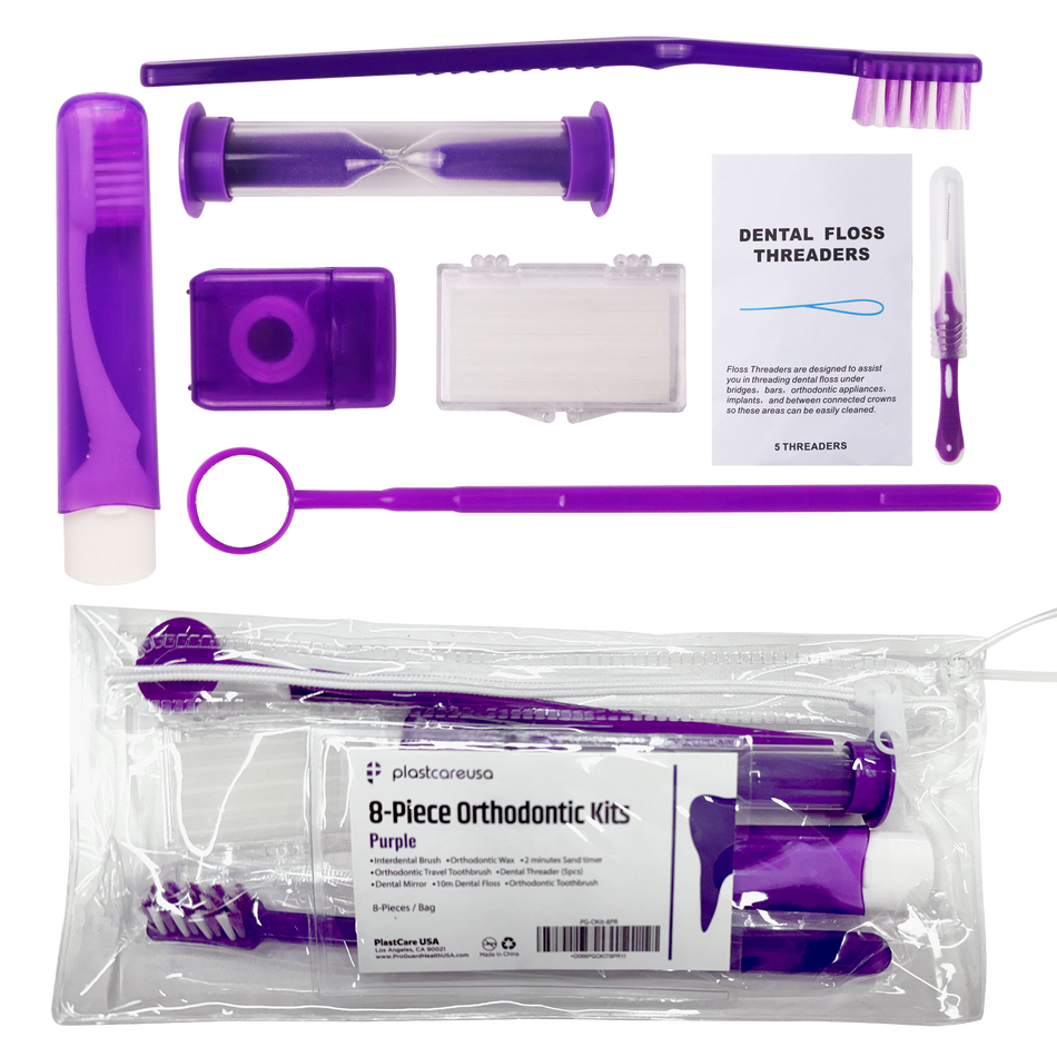 12-Pack Purple Orthodontic 8-Piece Patient Kits | Bulk Dental | DoctorSupplies.com