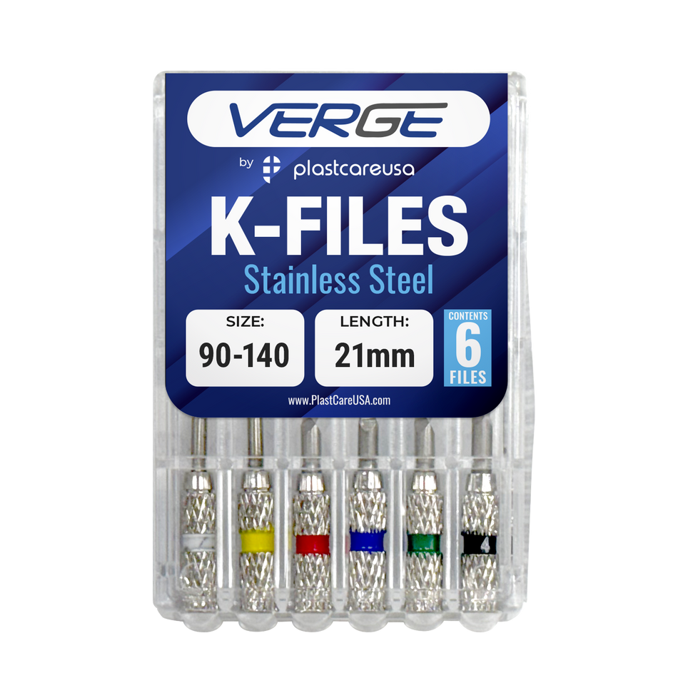 Size 90-140 21mm Assorted Endo K-Files, Endodontic K Files (Stainless Steel)