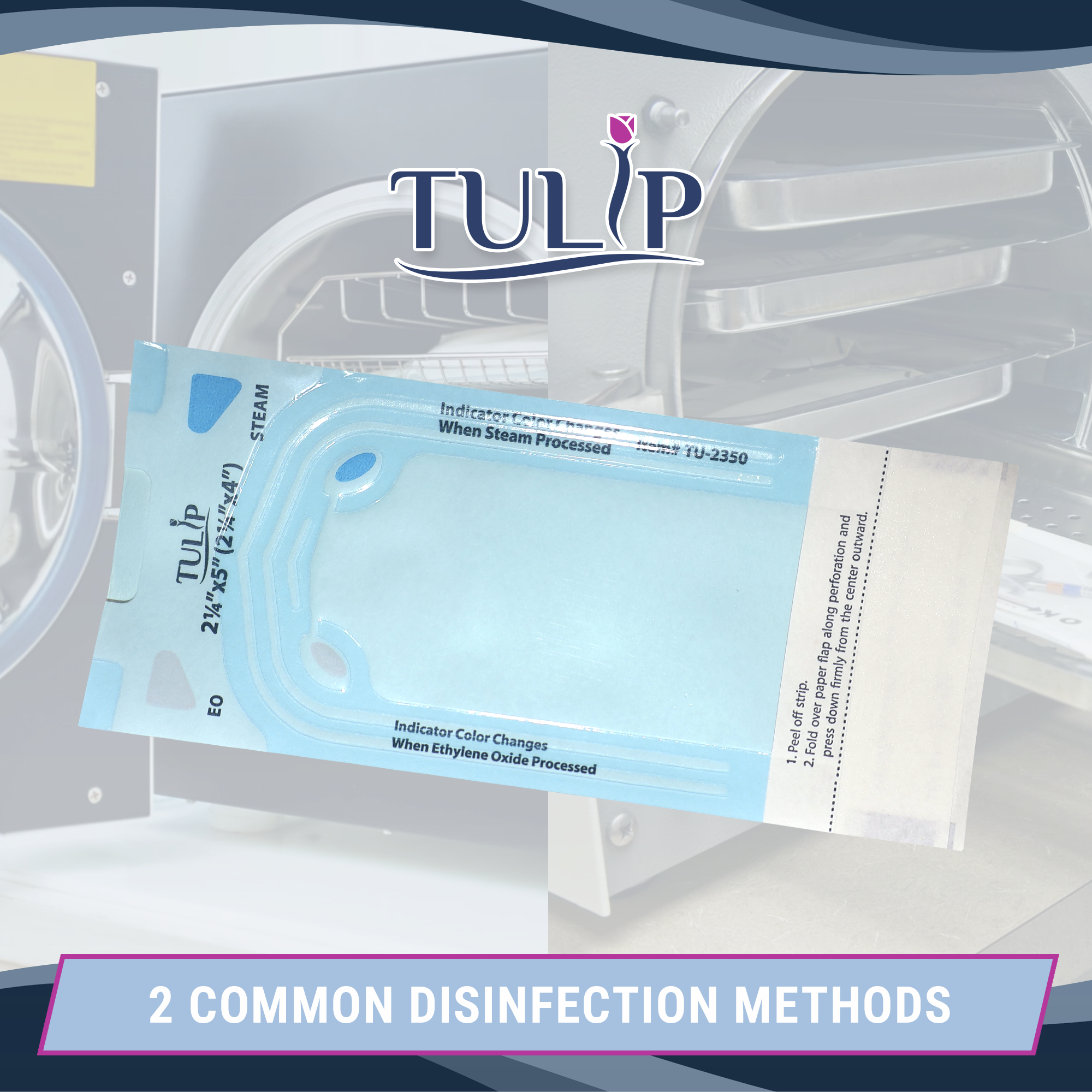 TULIP Self-Sealing Sterilization Pouches 2.25x5" - 200 Pack - back view | DoctorSupplies.com