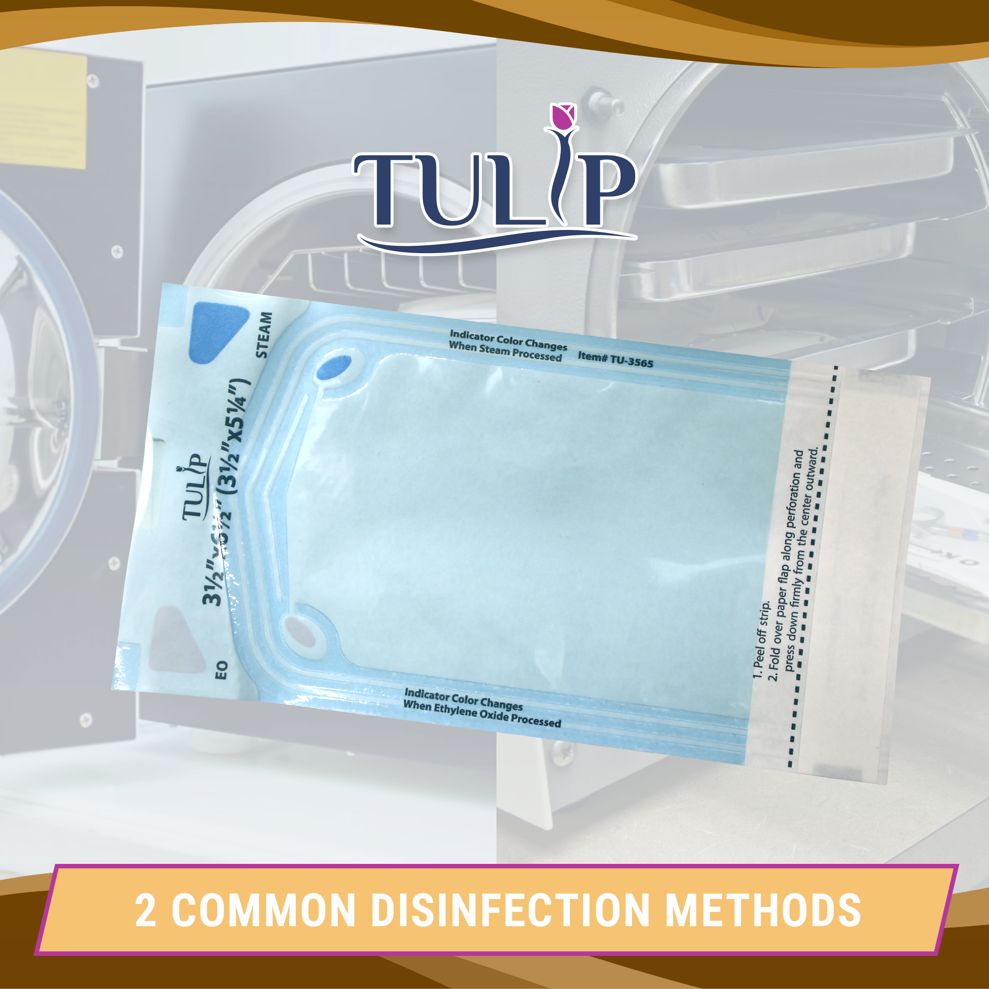 TULIP Self-Sealing Sterilization Pouches 3.5x5.25" - 200 Pack - side view | DoctorSupplies.com