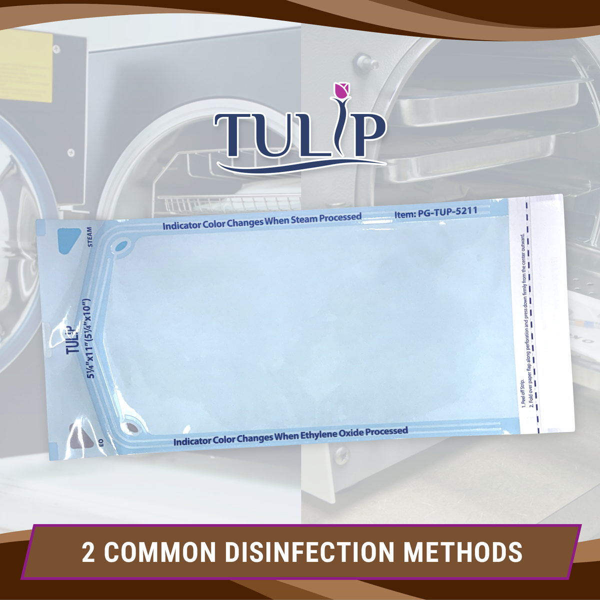 TULIP Self-Sealing Sterilization Pouches 5.25x10" - 200 Pack - back view | DoctorSupplies.com