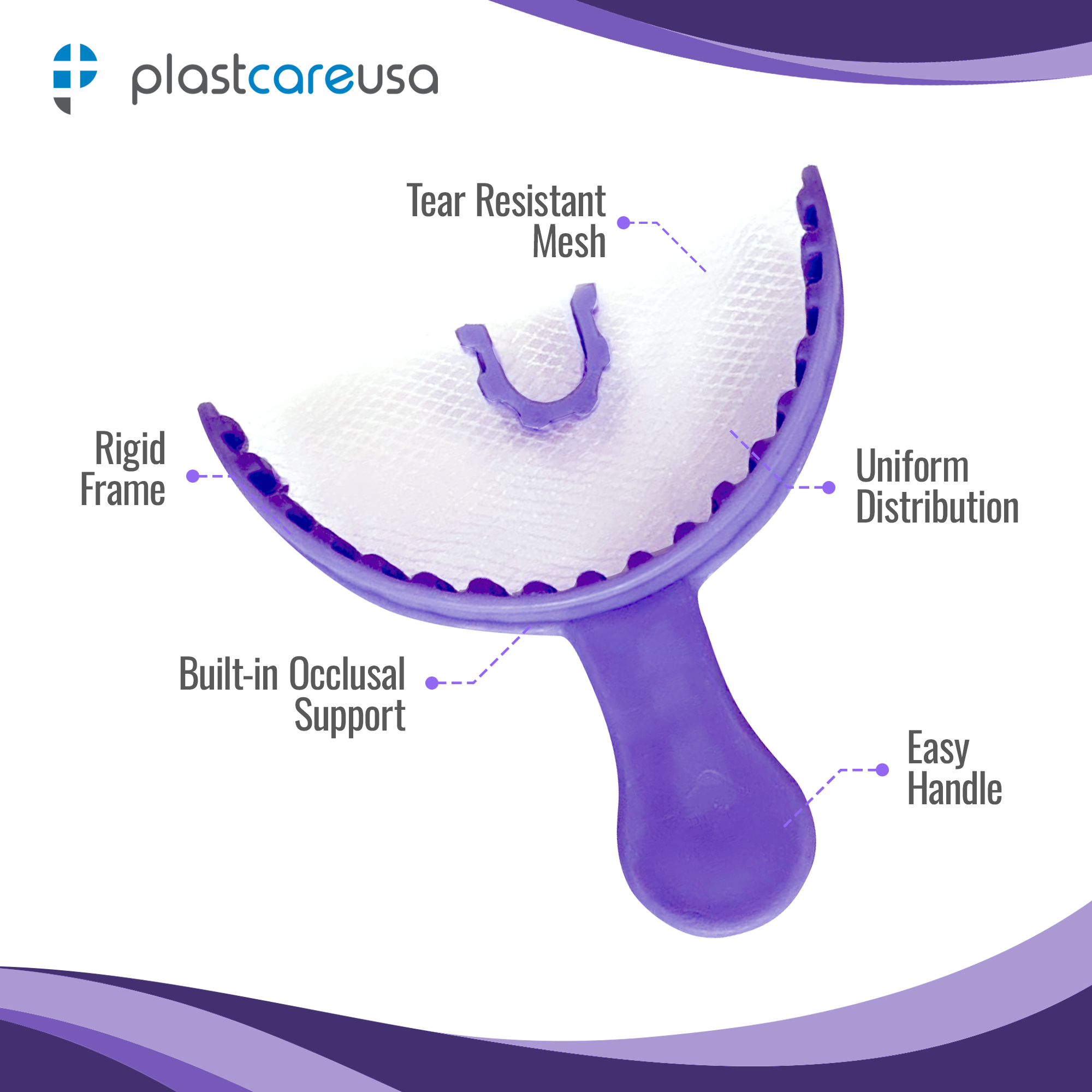 35 x Anterior Purple Bite Registration Impression Trays (1 Box) - in use | DoctorSupplies.com