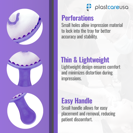 35 x Anterior Purple Bite Registration Impression Trays (1 Box) - detail view | DoctorSupplies.com