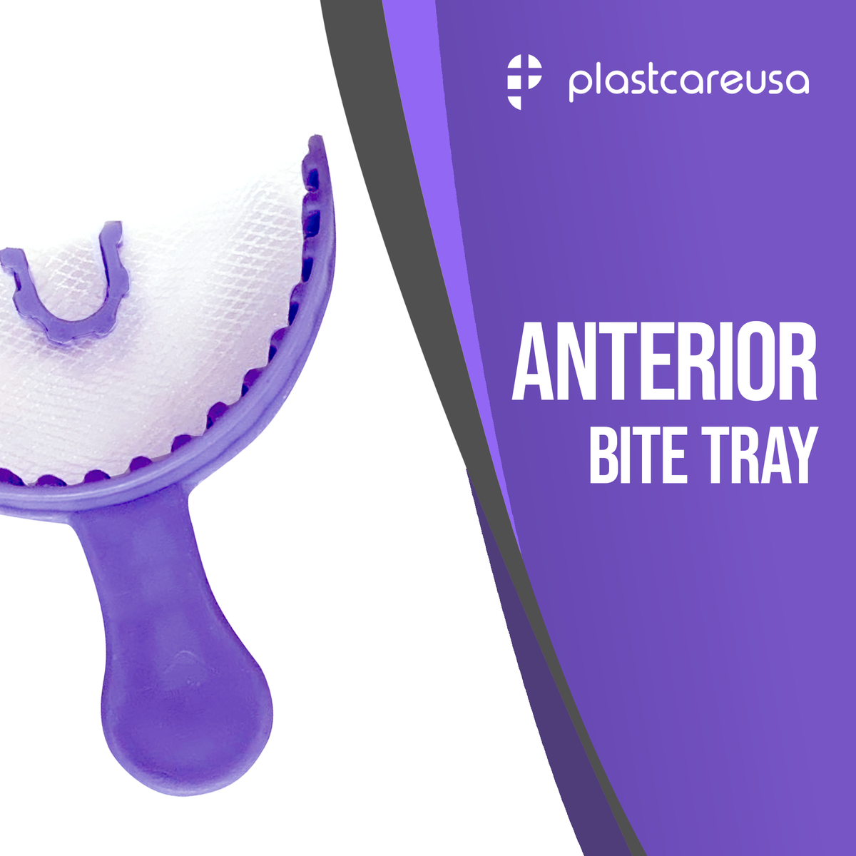 35 x Anterior Purple Bite Registration Impression Trays (1 Box) - front view | DoctorSupplies.com