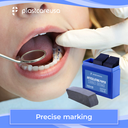 Red Articulating Paper 100 Micron Dental Occlusion Strips 300ct - in use | DoctorSupplies.com