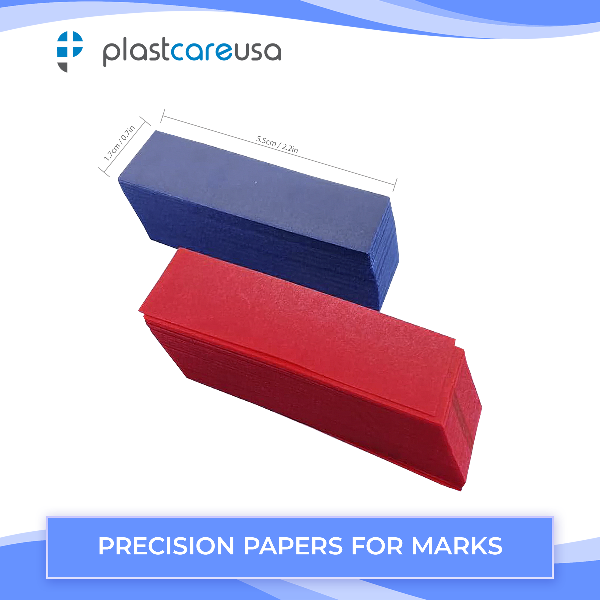 Red Articulating Paper 100 Micron Dental Occlusion Strips 300ct - side view | DoctorSupplies.com
