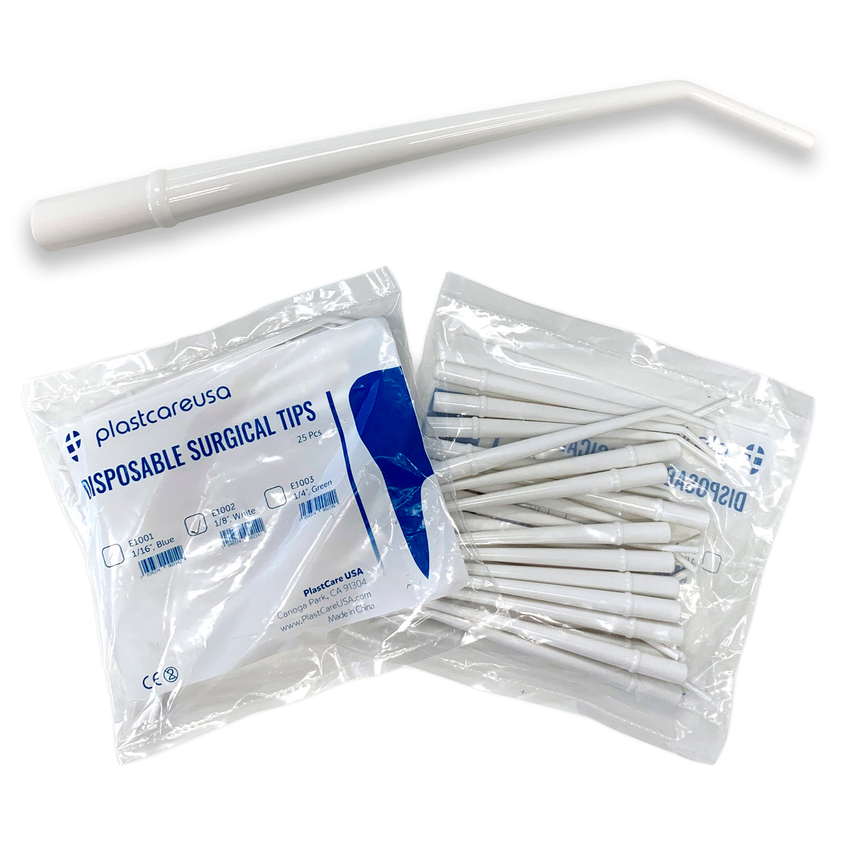 Dental Surgical Aspirator Tips 1/8" White (25/Bag) | DoctorSupplies.com