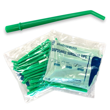 25 Large Green Dental Surgical Aspirator Tips 1/4" (1 Bag) | DoctorSupplies.com