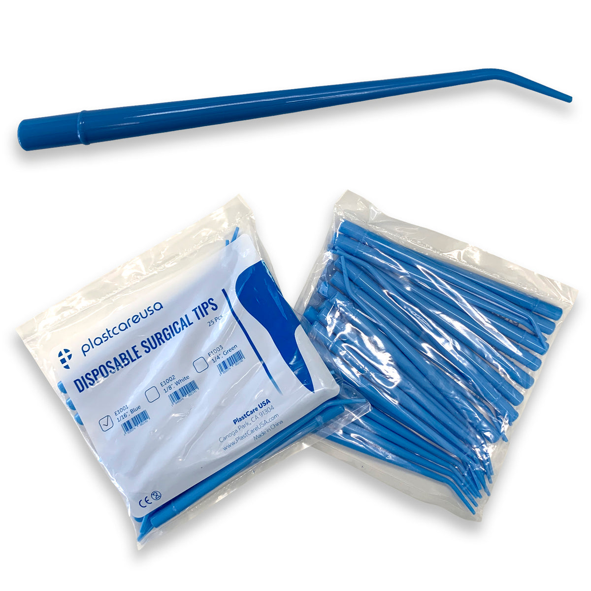 Blue Dental Surgical Aspirator Tips 1/16" - Pack of 25 | DoctorSupplies.com