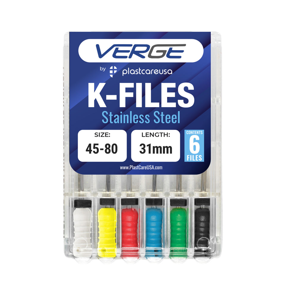 Size 45-80 31mm Assorted Endo K-Files, Endodontic K Files (Stainless Steel)