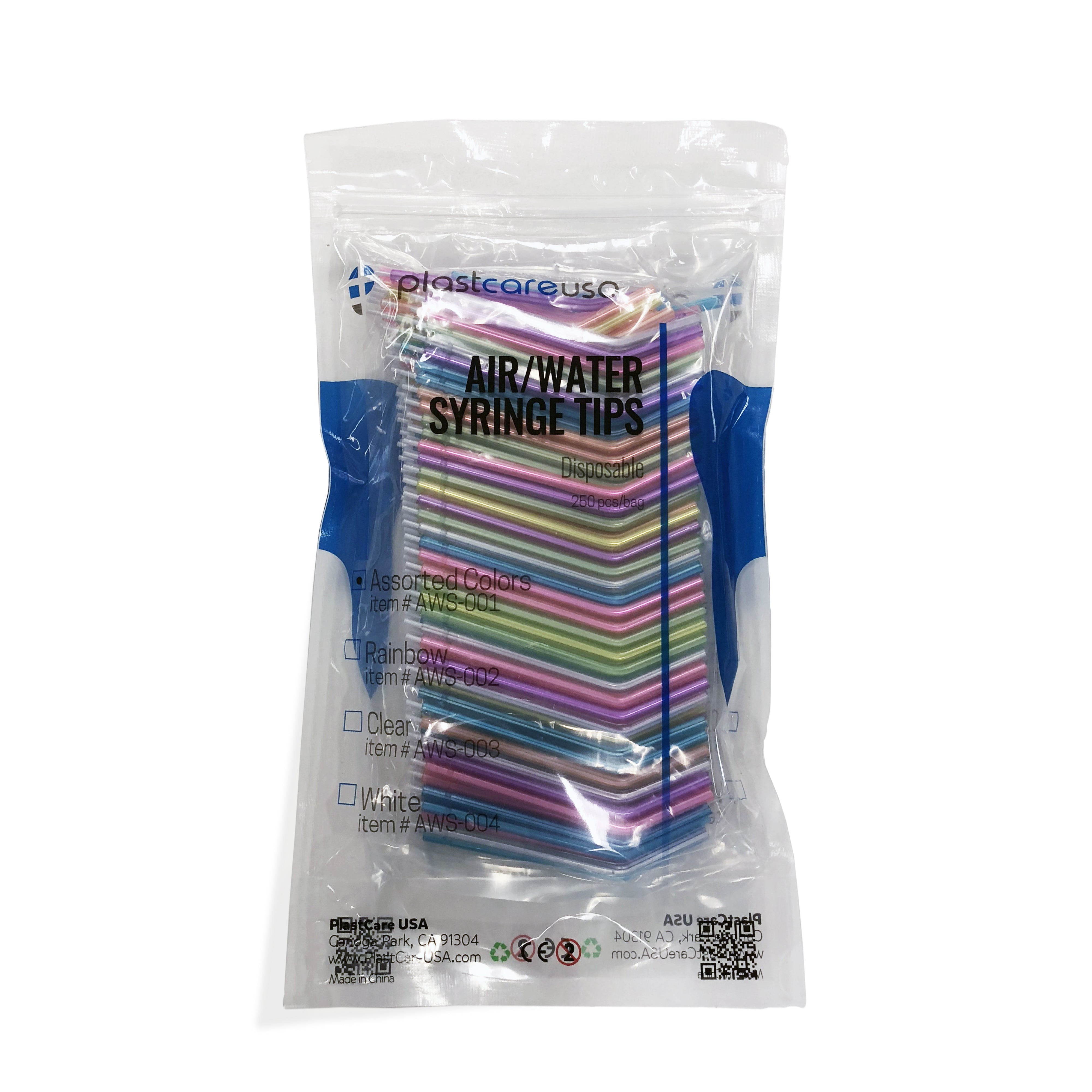 Assorted Air-Water Syringe Tips, 250/Bag - Dental Supplies - front view | DoctorSupplies.com