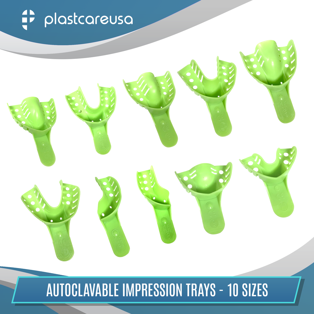 #1 Large Upper Autoclave Perforated Impression Trays (12/Bag) - packaging | DoctorSupplies.com