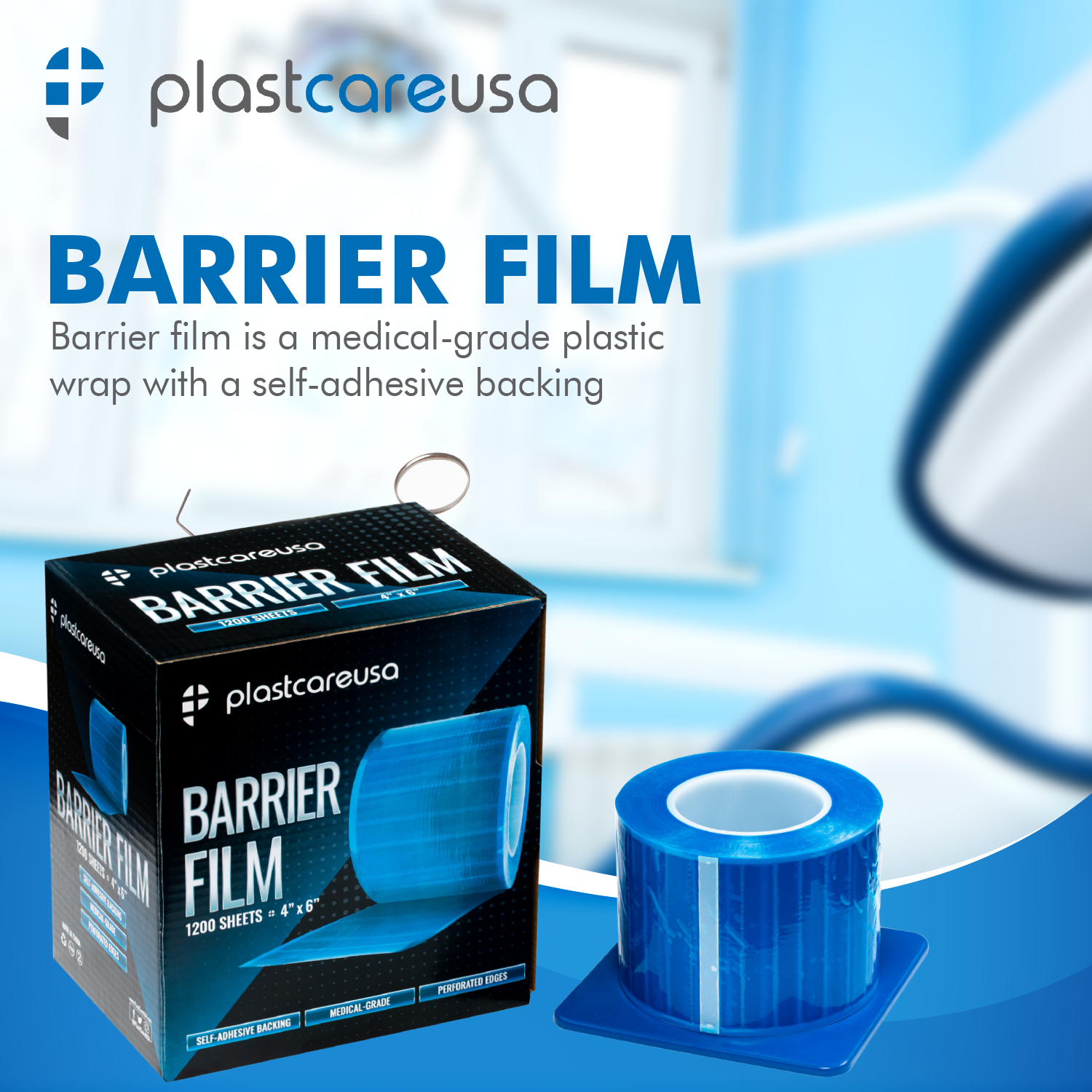 Blue Barrier Film 4x6 - 1200 Sheets | Dental Supplies - packaging | DoctorSupplies.com