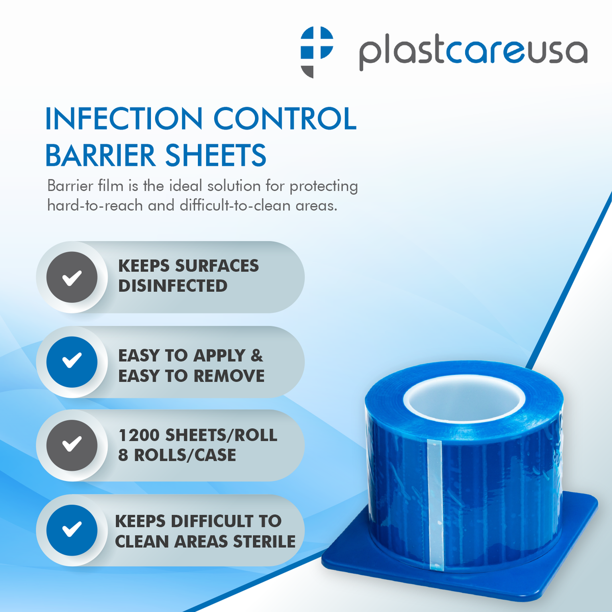 Blue Barrier Film 4x6 - 1200 Sheets | Dental Supplies - in use | DoctorSupplies.com