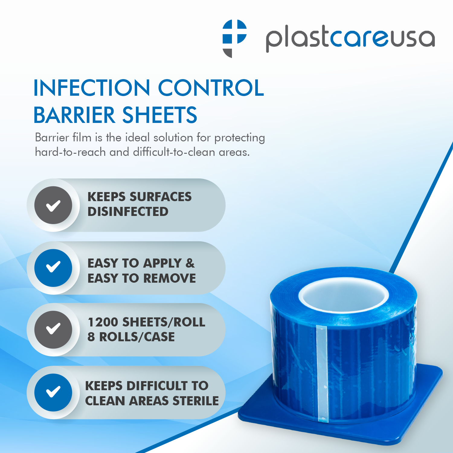 Blue Barrier Film 4x6 - 1200 Sheets | Dental Supplies - in use | DoctorSupplies.com
