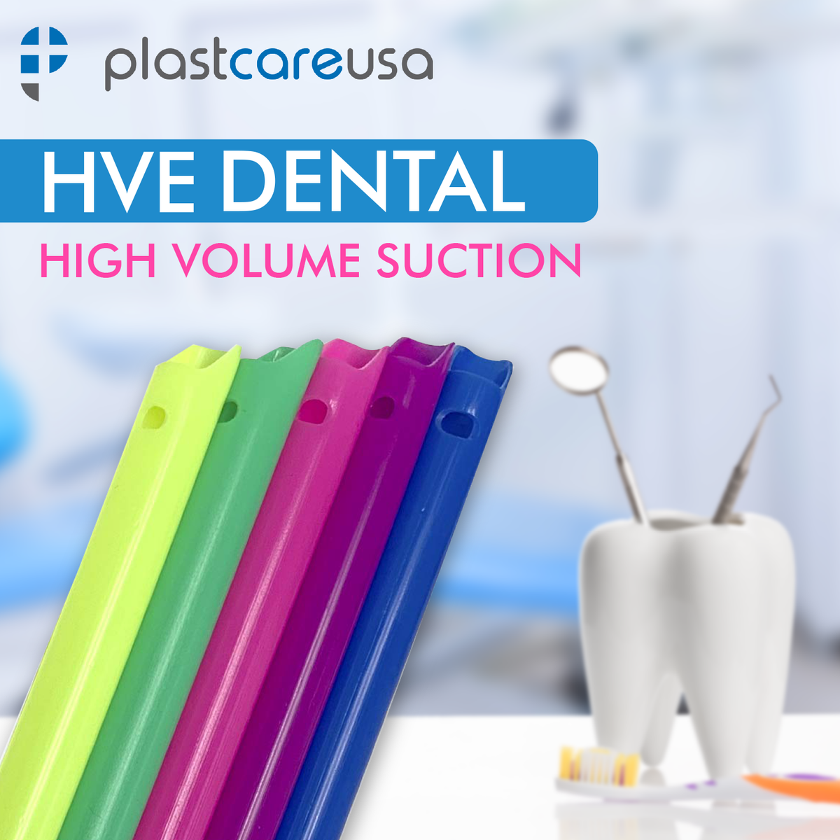 100 Assorted HVE Vented Dental Suction Tips (1 Bag) - back view | DoctorSupplies.com