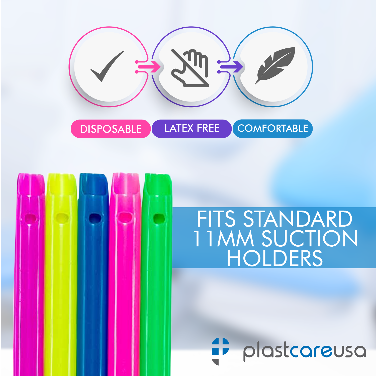 100 Assorted HVE Vented Dental Suction Tips (1 Bag) - packaging | DoctorSupplies.com