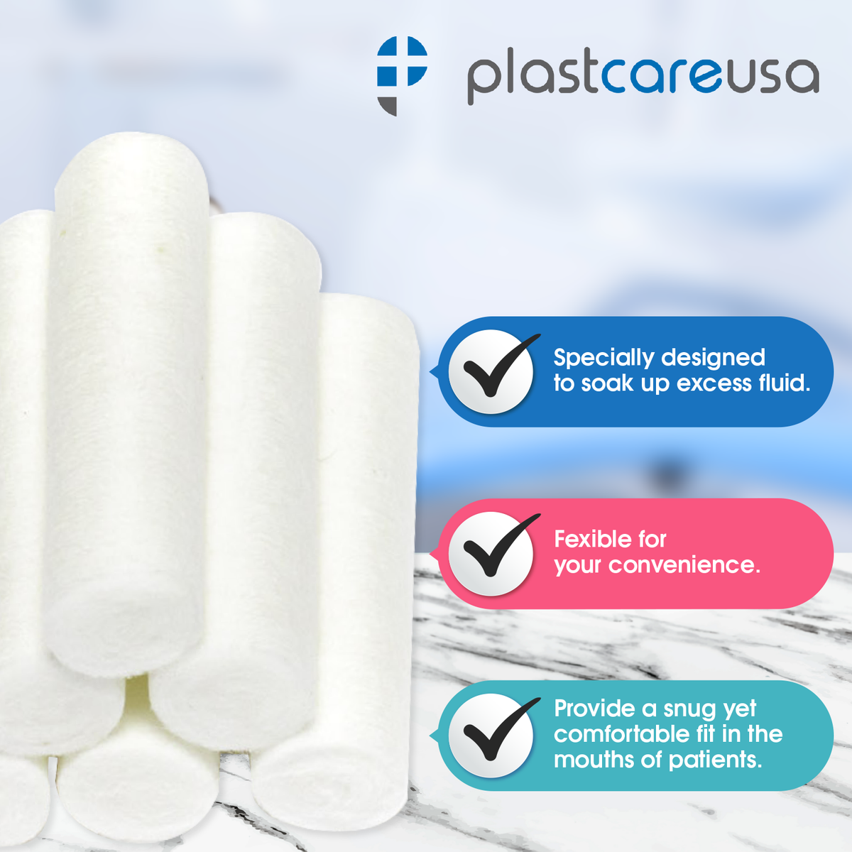 4,000 Plain Wrapped Cotton Rolls 1-1/2" x 3/8", (#2 Medium) - in use | DoctorSupplies.com