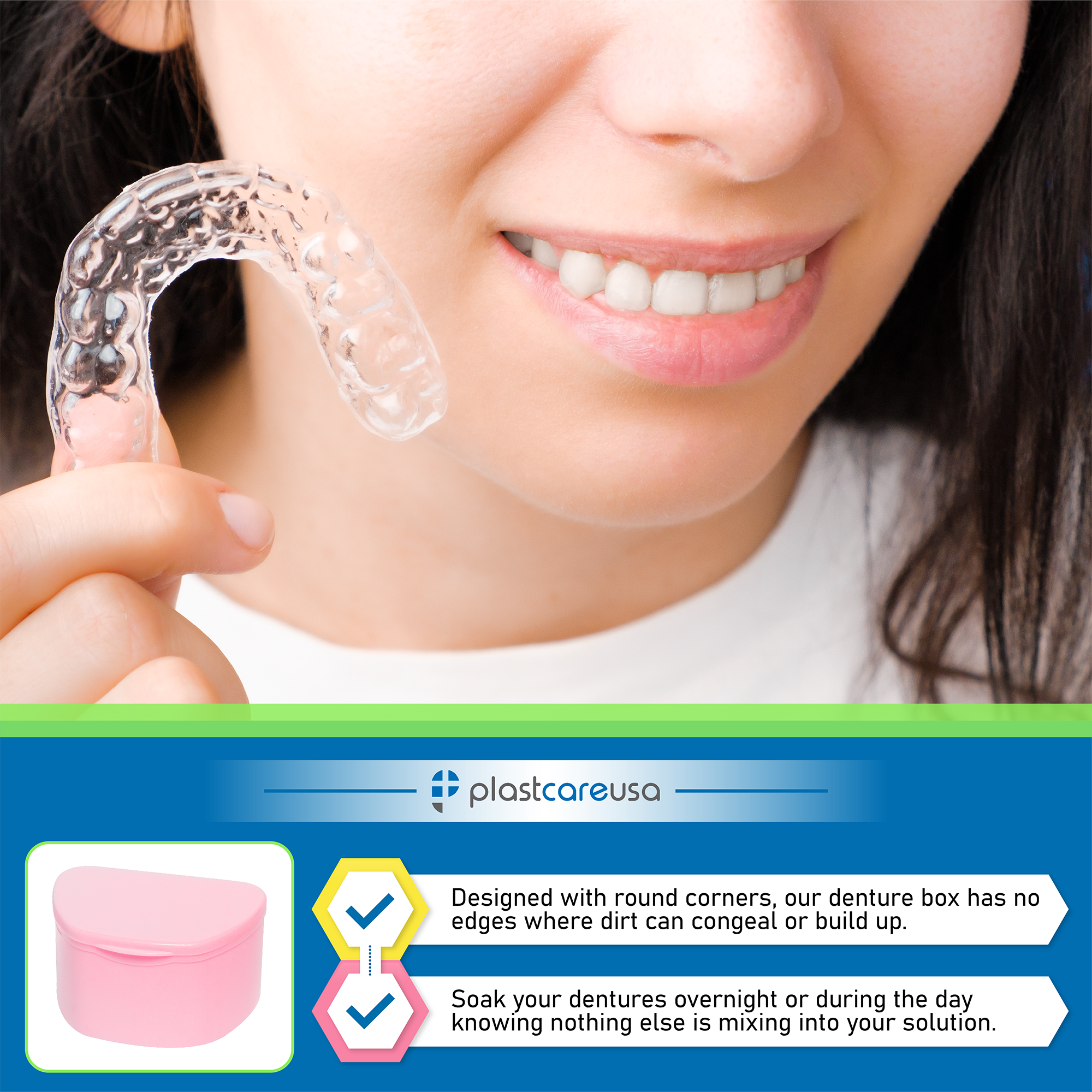 White 40 Pack Bulk Denture Cases - Individually Sealed - detail view | DoctorSupplies.com