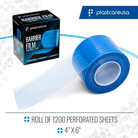 Blue Barrier Film 4x6 - 1200 Sheets | Dental Supplies - side view | DoctorSupplies.com