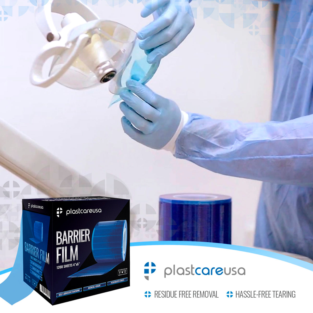 Blue Barrier Film 4x6 - 1200 Sheets | Dental Supplies - detail view | DoctorSupplies.com