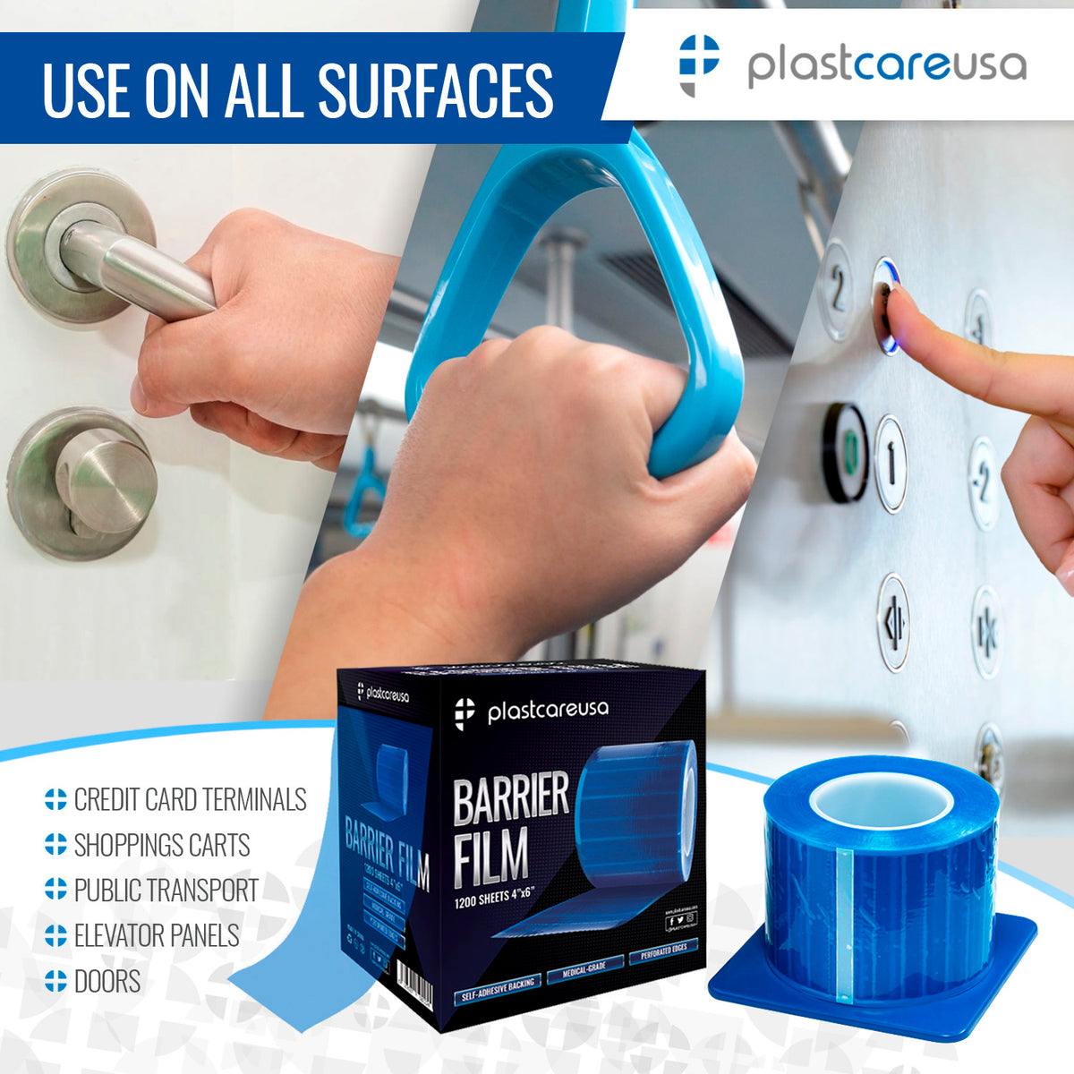 Blue Barrier Film 4x6 - 1200 Sheets | Dental Supplies - front view | DoctorSupplies.com