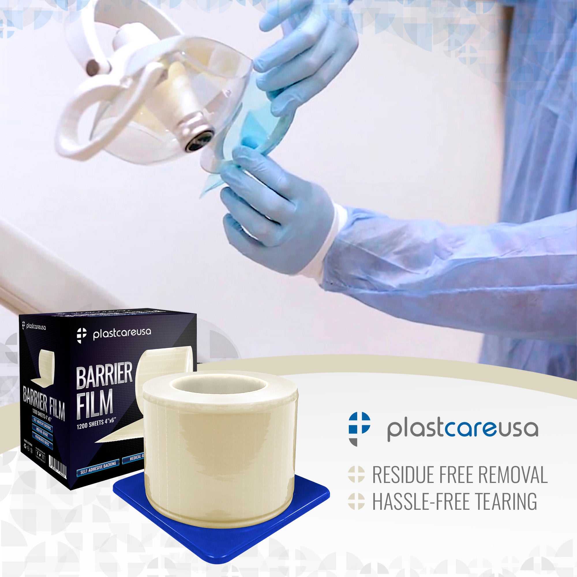 Clear Barrier Film, 4" x 6", 1200 Sheets - Dental Supplies - side view | DoctorSupplies.com