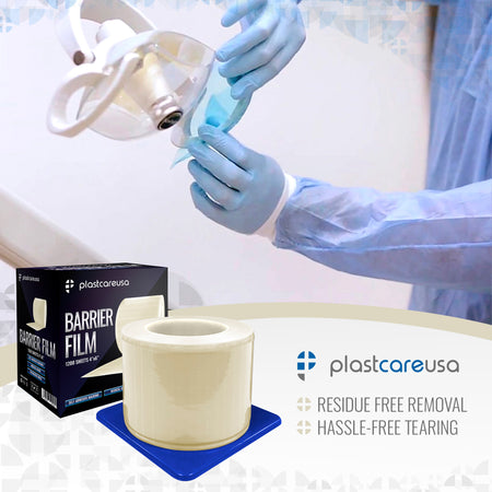 Clear Barrier Film, 4" x 6", 1200 Sheets - Dental Supplies - side view | DoctorSupplies.com