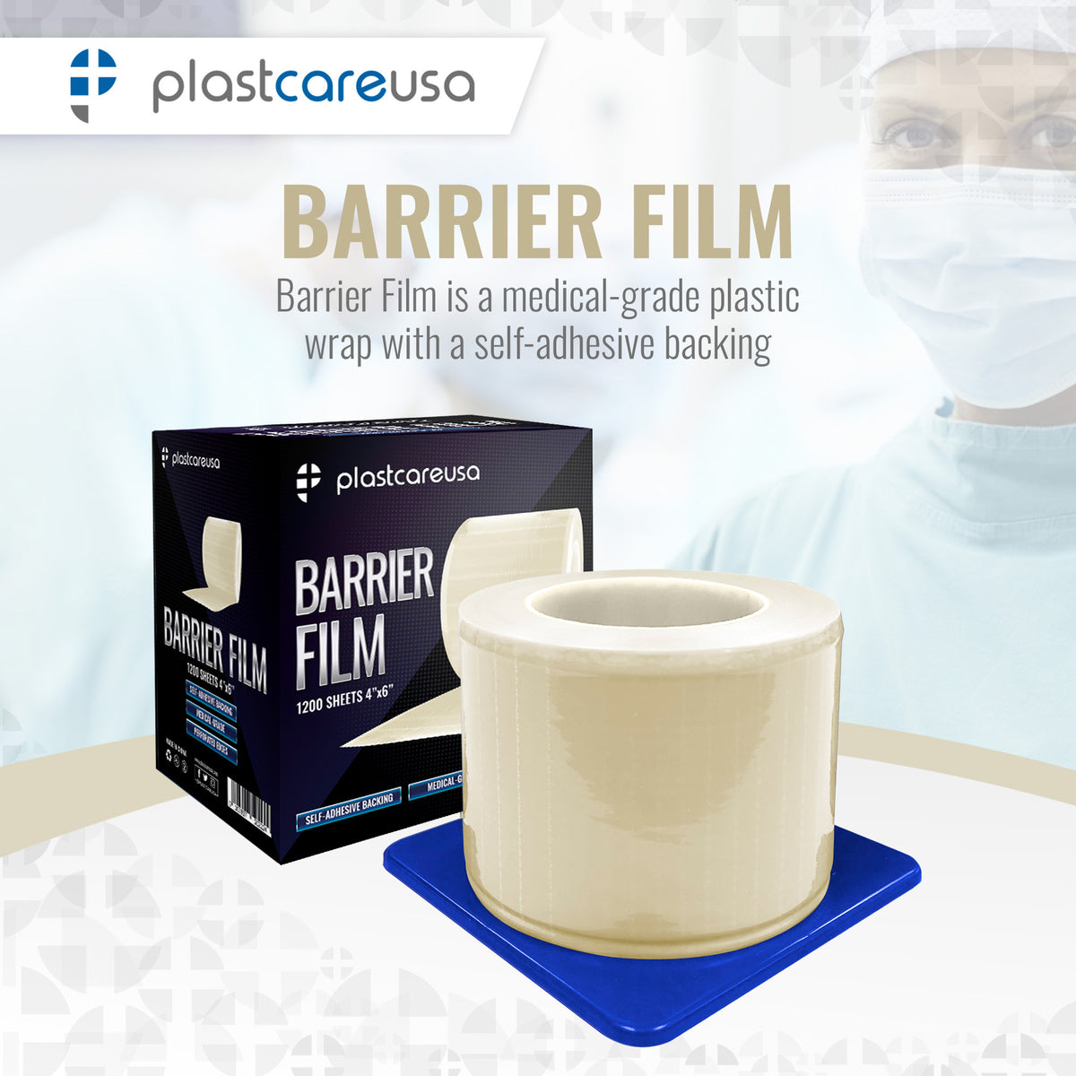 Clear Barrier Film, 4" x 6", 1200 Sheets - Dental Supplies - detail view | DoctorSupplies.com