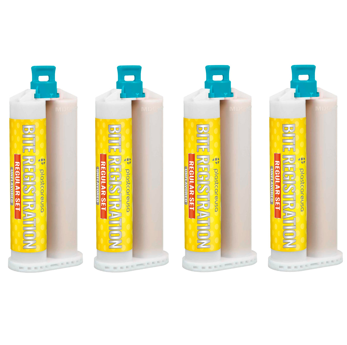 4 Unflavored Regular Set Bite Registration Material 50ml Cartridges by PlastCare USA | DoctorSupplies.com
